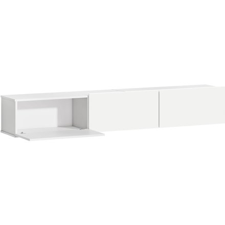 HOMCOM TV Schrank Lowboard hängend 180 cm Hochglanz Fernsehtisch für Fernseher bis zu 82 Zoll Hängeschrank mit 3 Klappen, Soft-Close-Türen für Wohnzimmer Weiß Aosom