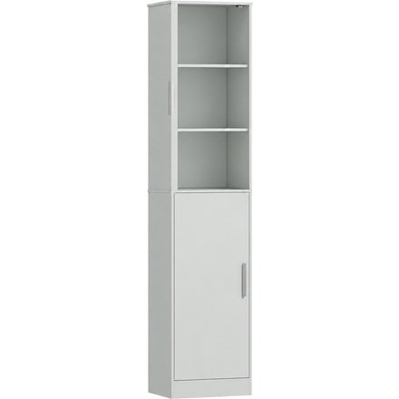 HOMCOM Badezimmer-Hochschrank 6 Ebenen, schmaler Aufbewahrungsschrank mit 2 Türen und 4 verstellbaren Einlegeböden, Badezimmerschrank, Toilette, Kleine Räume, 40 x 35 x 180 cm, Grün Aosom