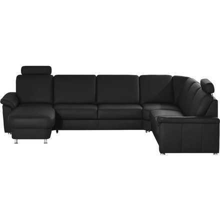 meinSofa Wohnlandschaft Leder Carolin, schwarz