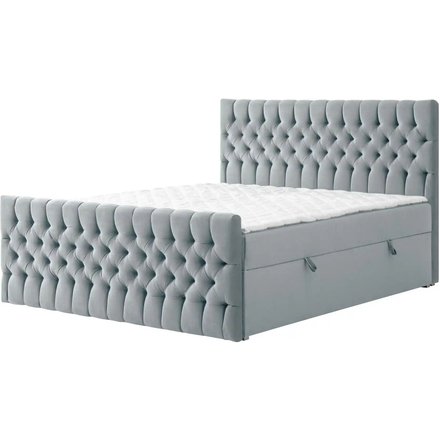 Boxbett mit Bettkasten und Fußteil Belek King, grau