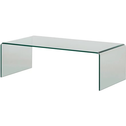 Couchtisch aus Glas Tessera, transparent/klar