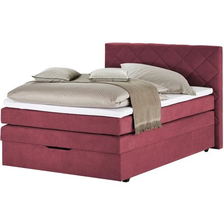 Boxspringbett mit Bettkasten Princess, rot
