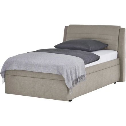 Polsterbettgestell mit Bettkasten York, beige