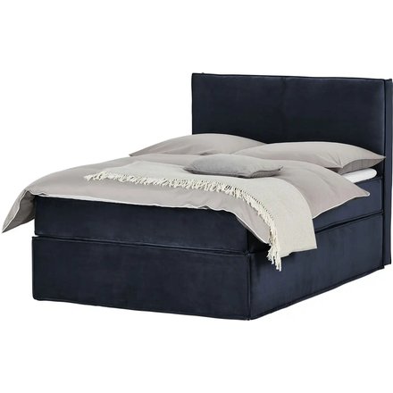 Boxi Boxspringbett 140 x 200 cm mit trendigem Keder Boxi Urban, blau