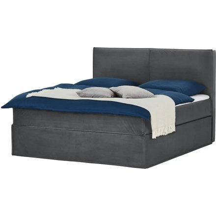 Boxi Boxspringbett 160 x 200 cm mit trendigem Keder Boxi Urban, grau