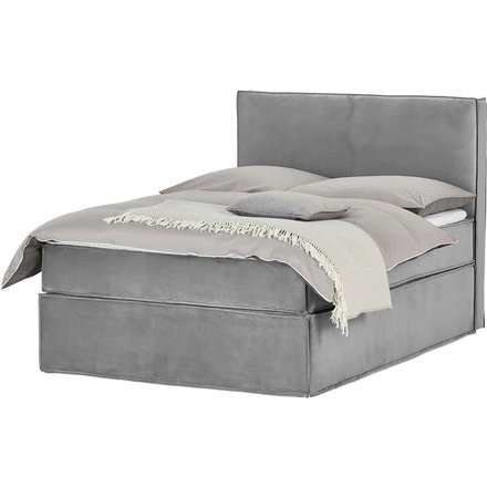 Boxi Boxspringbett 140 x 200 cm mit trendigem Keder Boxi Urban, grau