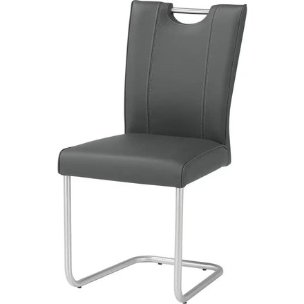 Leder-Schwingstuhl 6861, grau