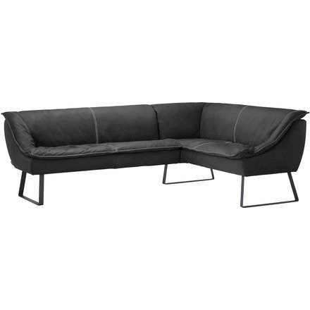 KOINOR Eckbank Leder Alino, grau