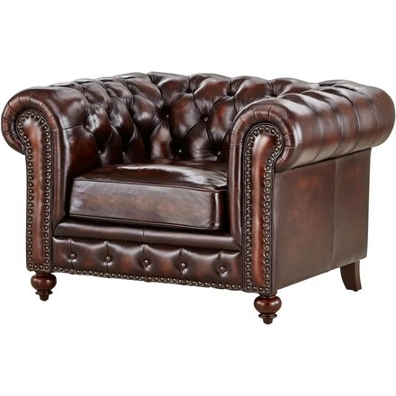 uno Sessel im Vintage-Look Chesterfield, braun