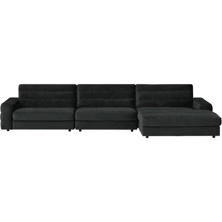 Ecksofa Samt Scarlatti, schwarz