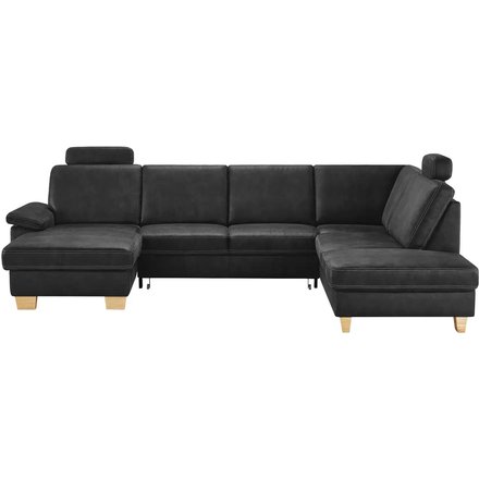 meinSofa Wohnlandschaft Kunstleder Samu, schwarz