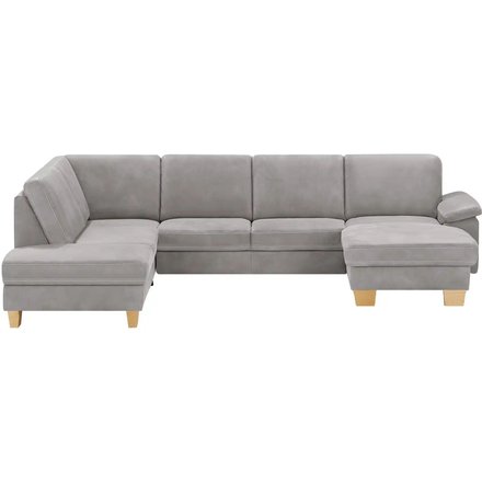meinSofa Wohnlandschaft Leder Samu, grau