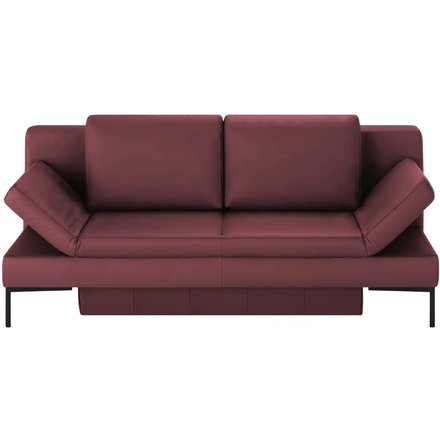 Schlafsofa mit Sitz- und Rückenfläche aus Echtleder Kenny, rot
