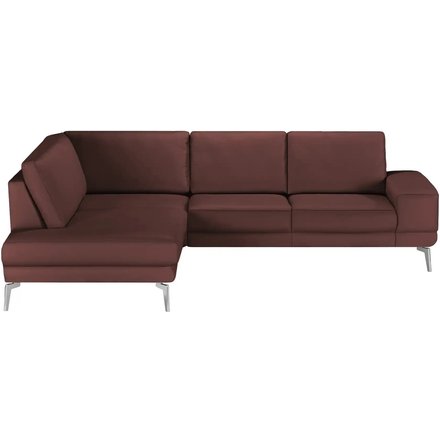 meinSofa Ecksofa aus Leder Dana, rot