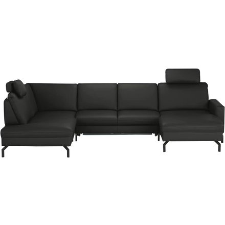 meinSofa Wohnlandschaft aus Leder Grace, schwarz
