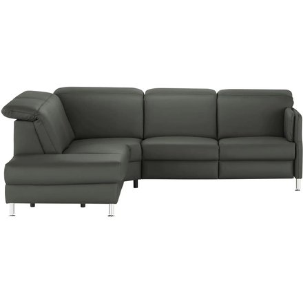 meinSofa Leder-Ecksofa Leon, grau