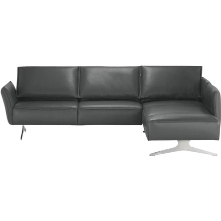 KOINOR Ecksofa Leder Vineto, grau