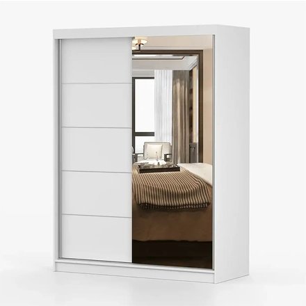 Schwebetürenschrank 2-türig Vista, weiß