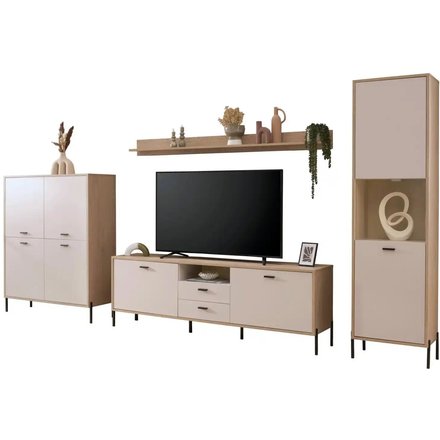 Wohnwand 4-teilig Fredericia, braun