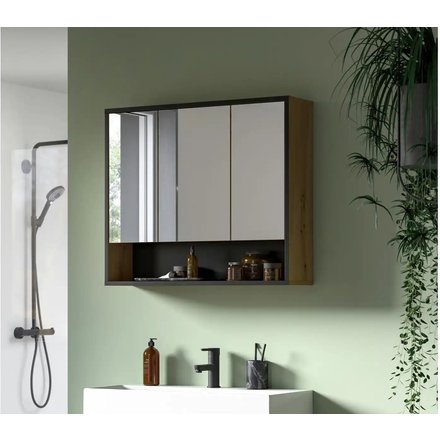 Spiegelschrank, holzfarben