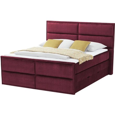 Boxspringbett mit Bettkasten Crocco, rot
