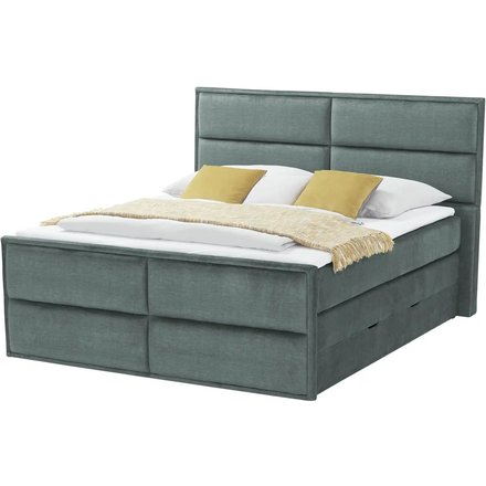 Boxspringbett mit Bettkasten Crocco, blau