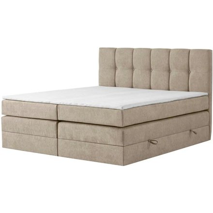 Boxspringbett mit Bettkasten Leeds, beige