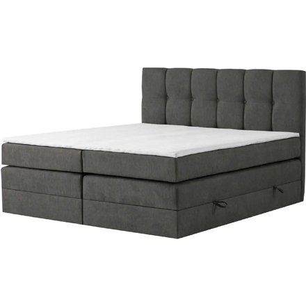 Boxspringbett mit Bettkasten Leeds, grau