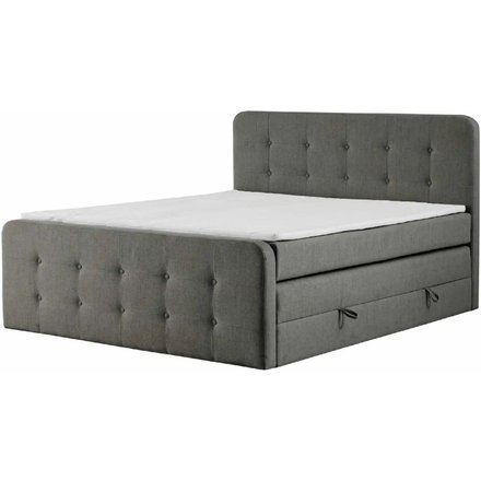 Boxspringbett mit Bettkasten Neapel, grau