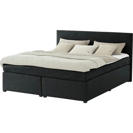 Boxspringbett mit Matratze und Topper H3 Duke, schwarz