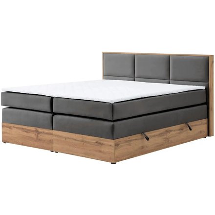 Boxspringbett mit Bettkasten Vancouver, grau
