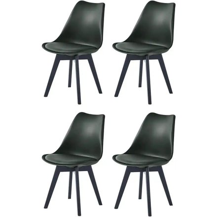 Stuhl 4er-Set, schwarz