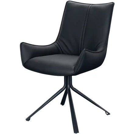 Primo Stuhl Leder Gioletta, schwarz