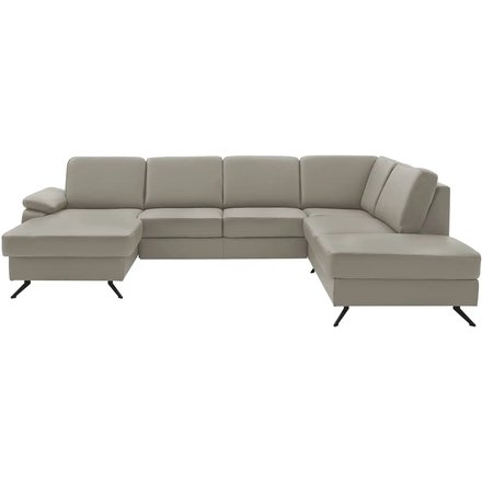 meinSofa Wohnlandschaft mit Sitz- und Rückenbezug aus Leder Kathi, grau Polstermöbel > Sofas > Wohnlandschaften - Höffner