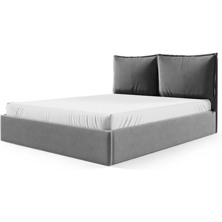 Polsterbett mit Bettkasten Glam, grau