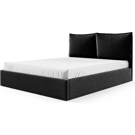 Polsterbett mit Bettkasten Glam, schwarz