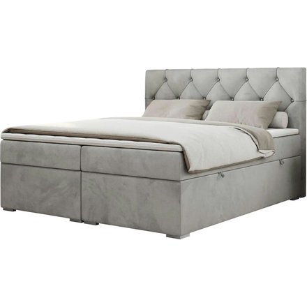 Boxbett mit Bettkasten Alda, silber