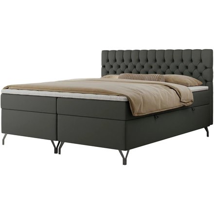 Boxbett mit Bettkasten Grimaldi, grau