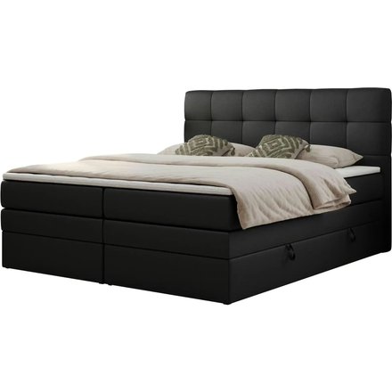 Boxspringbett mit Bettkasten Luka King, schwarz