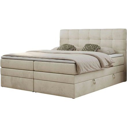 Boxspringbett mit Bettkasten Luka King, beige