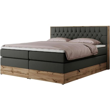 Boxspringbett mit Bettkasten Amore King, grau