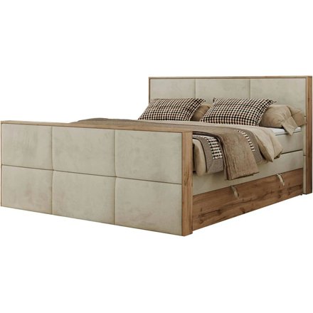 Boxspringbett mit Bettkasten Albero 2 King Duo, beige