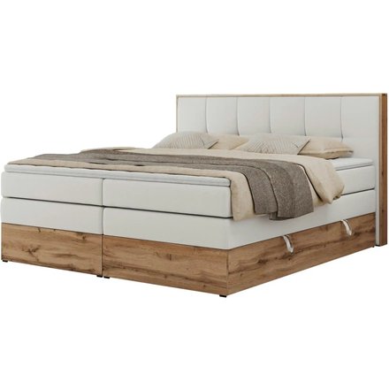 Boxspringbett mit Bettkasten Albero 1 King, weiß