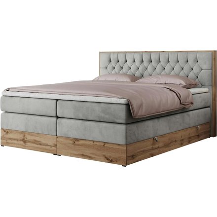 Boxspringbett mit Bettkasten Amore King, grau