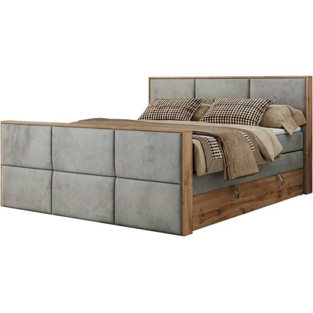 Boxspringbett mit Bettkasten Albero 2 King Duo, grau