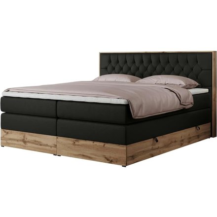 Boxspringbett mit Bettkasten Amore King, schwarz
