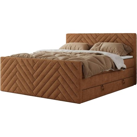 Boxspringbett mit Bettkasten Paris King Duo, orange