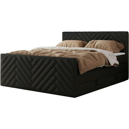 Boxspringbett mit Bettkasten Paris King Duo, schwarz
