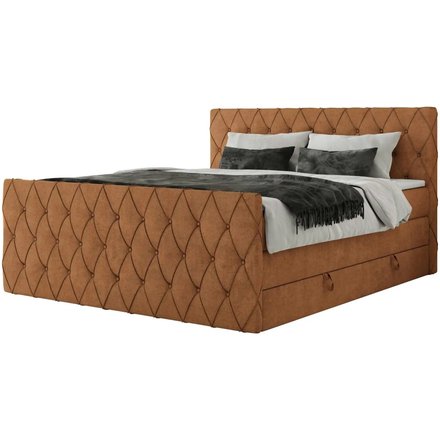 Boxspringbett mit Bettkasten Miren King Duo, orange