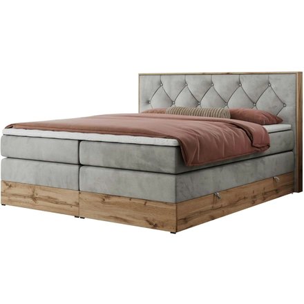 Boxspringbett mit Bettkasten Veneto King, grau